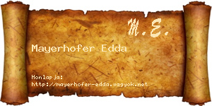 Mayerhofer Edda névjegykártya